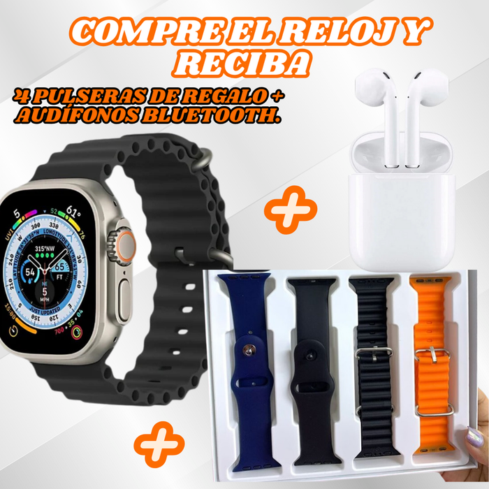 SmartWatch ULTRA PRO®️ - Reloj inteligente con múltiples funcionalidades - Compre 1 y lleve 5 regalos.